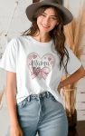 Delicate Mama t-shirt with soft hearts and bow.