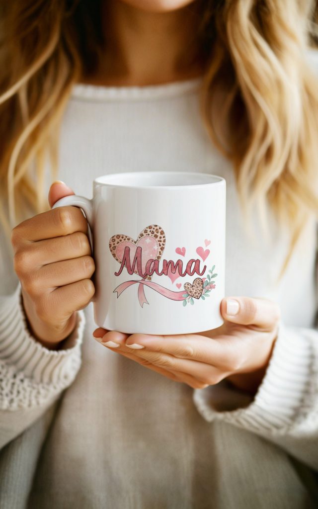 MAMA Heat Mug with Leopard Print