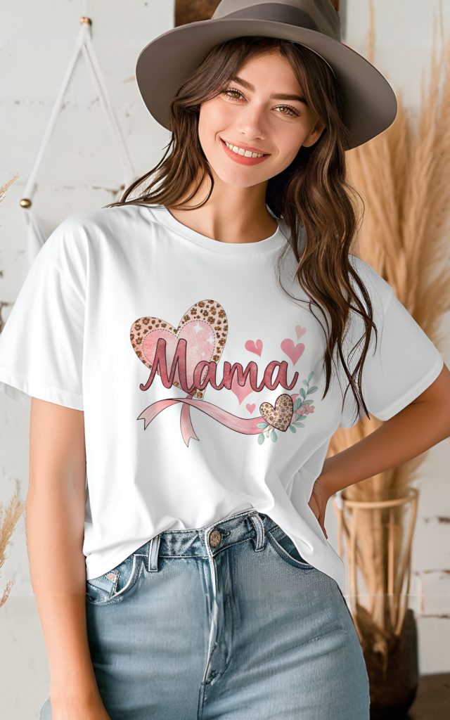 MAMA Heat T-Shirt with Leopard Print