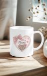 Elegant Pearl & Leopard Heart MAMA Mug