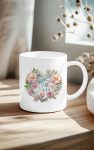 Watercolor Floral Heart BEST MOM Mug