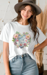 Watercolor Floral Heart BEST MOM T-Shirt