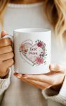 Floral Pearl Heart BEST MOM mug