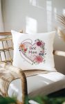 Floral Pearl Heart BEST MOM pillow