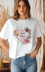 Floral Pearl Heart BEST MOM tshirt