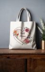 Floral Pearl Heart BEST MOM tote bag