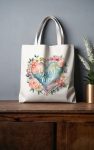 Watercolor Floral Heart Best Mom bag