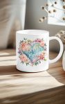 Watercolor Floral Heart Best Mom Mug