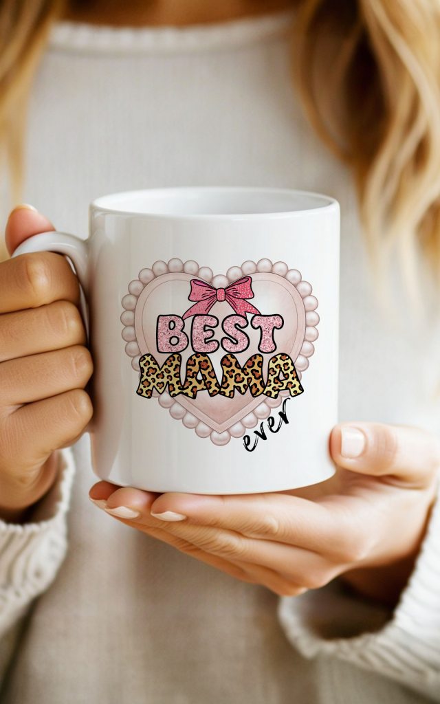 Glitter & Leopard BEST MAMA EVER Mug