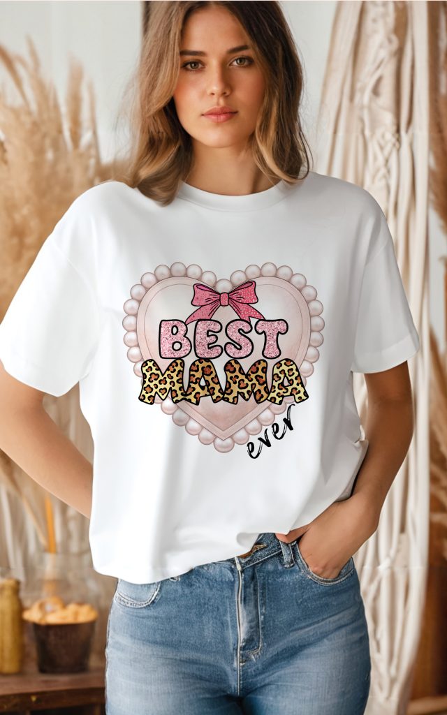 Glitter & Leopard BEST MAMA EVER Tshirt