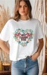 Best Mama Ever Floral Heart Design T-shirt