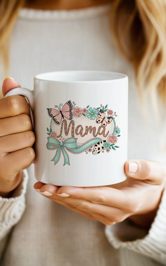 Vintage Floral & Butterfly Mama Mug