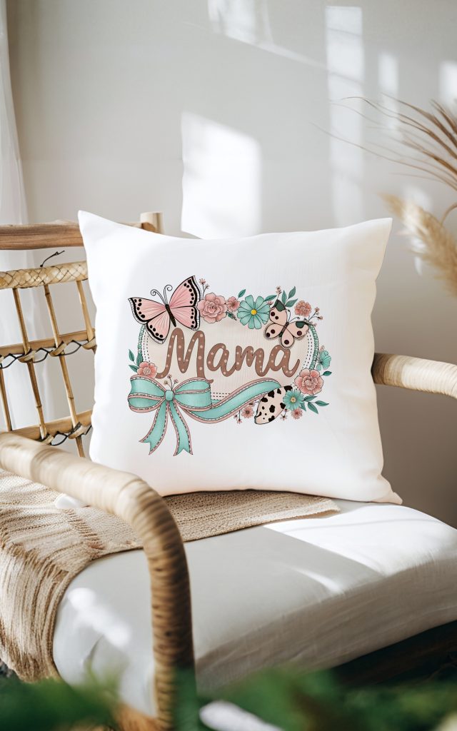 Vintage Floral & Butterfly Mama Pillow